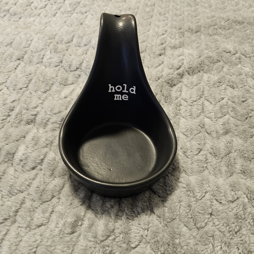 Black Ceramic Spoon Rest